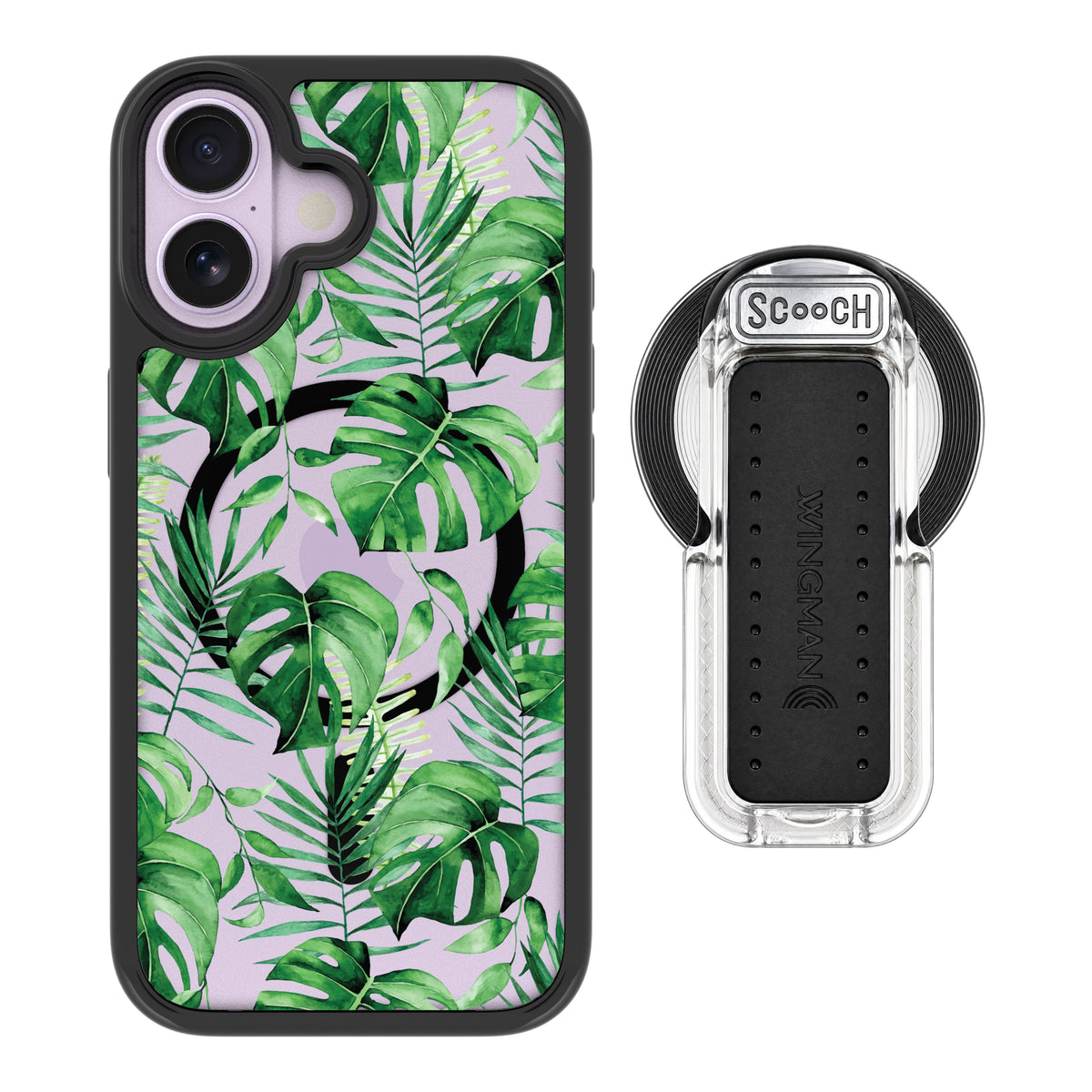 Scooch MagCase Monstera for iPhone 17 with MagSafe Wingback - Clear