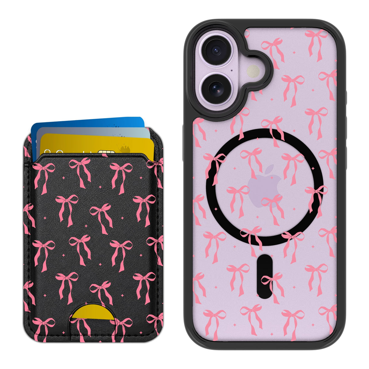 Scooch MagCase Pink Bows for iPhone 17 with Matching MagWallet