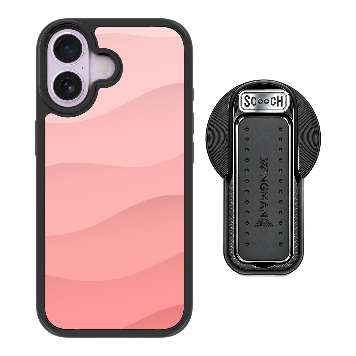 Scooch MagCase Pink Waves for iPhone 17 with MagSafe Wingback - Black