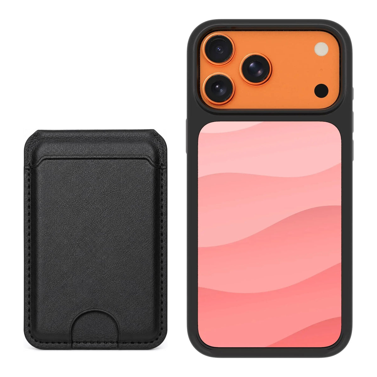 Scooch MagCase Pink Waves for iPhone 17 Pro Max with Black MagWallet