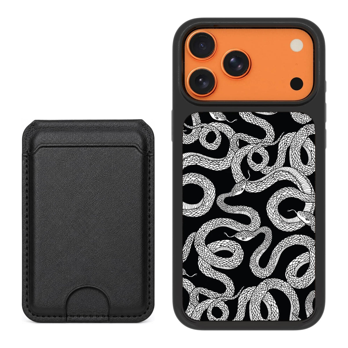 Scooch MagCase Snakes for iPhone 17 Pro Max with Black MagWallet