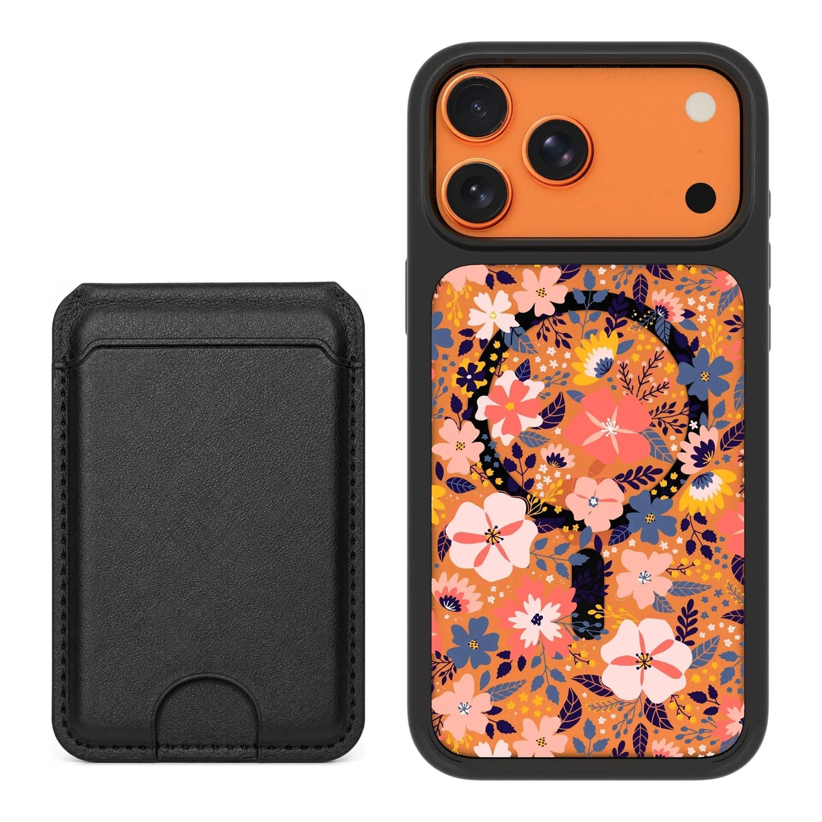 Scooch MagCase Wildflowers for iPhone 17 Pro Max with Black MagWallet