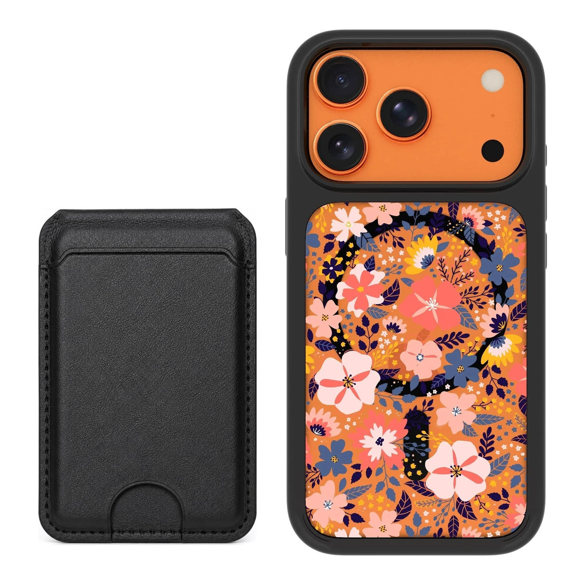 Scooch MagCase Wildflowers for iPhone 17 Pro with Black MagWallet