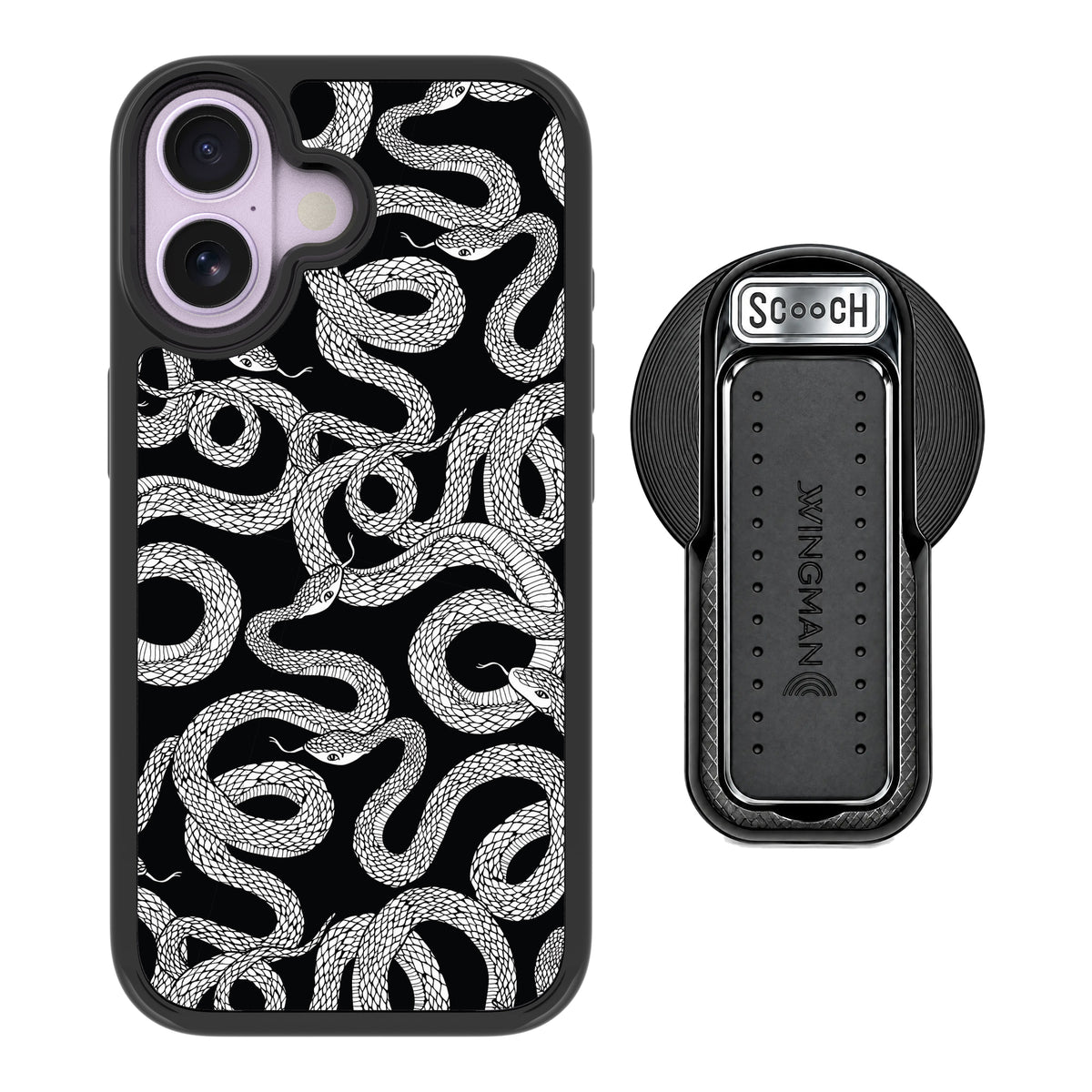 Scooch MagCase Snakes for iPhone 17 with MagSafe Wingback - Black