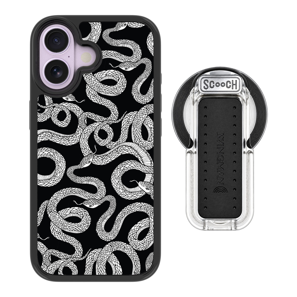 Scooch MagCase Snakes for iPhone 17 with MagSafe Wingback - Clear