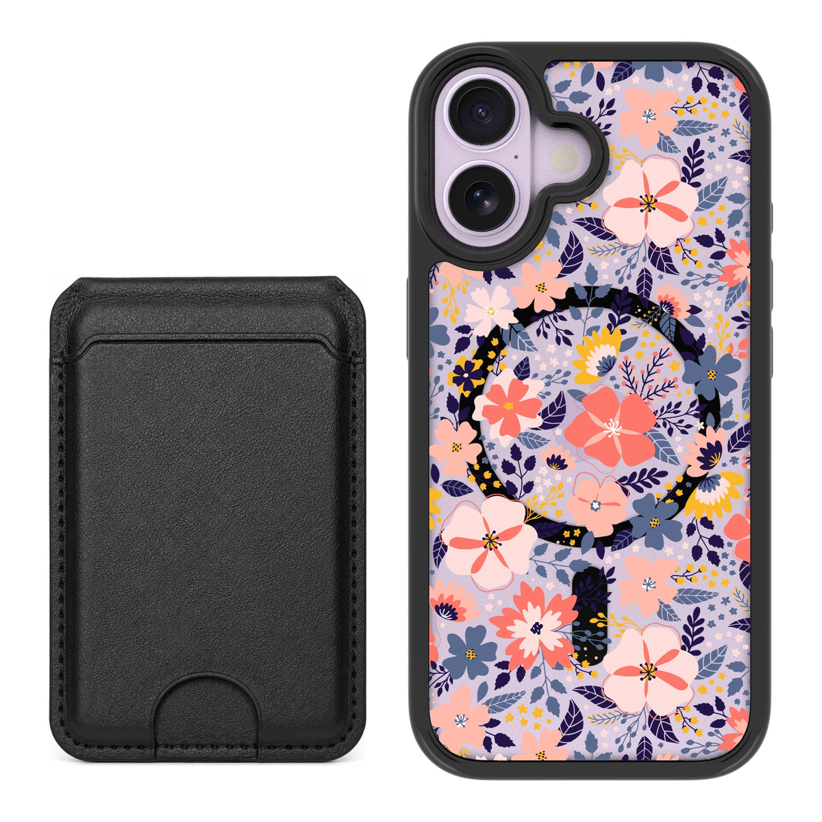 Scooch MagCase Wildflowers for iPhone 17 with Black MagWallet
