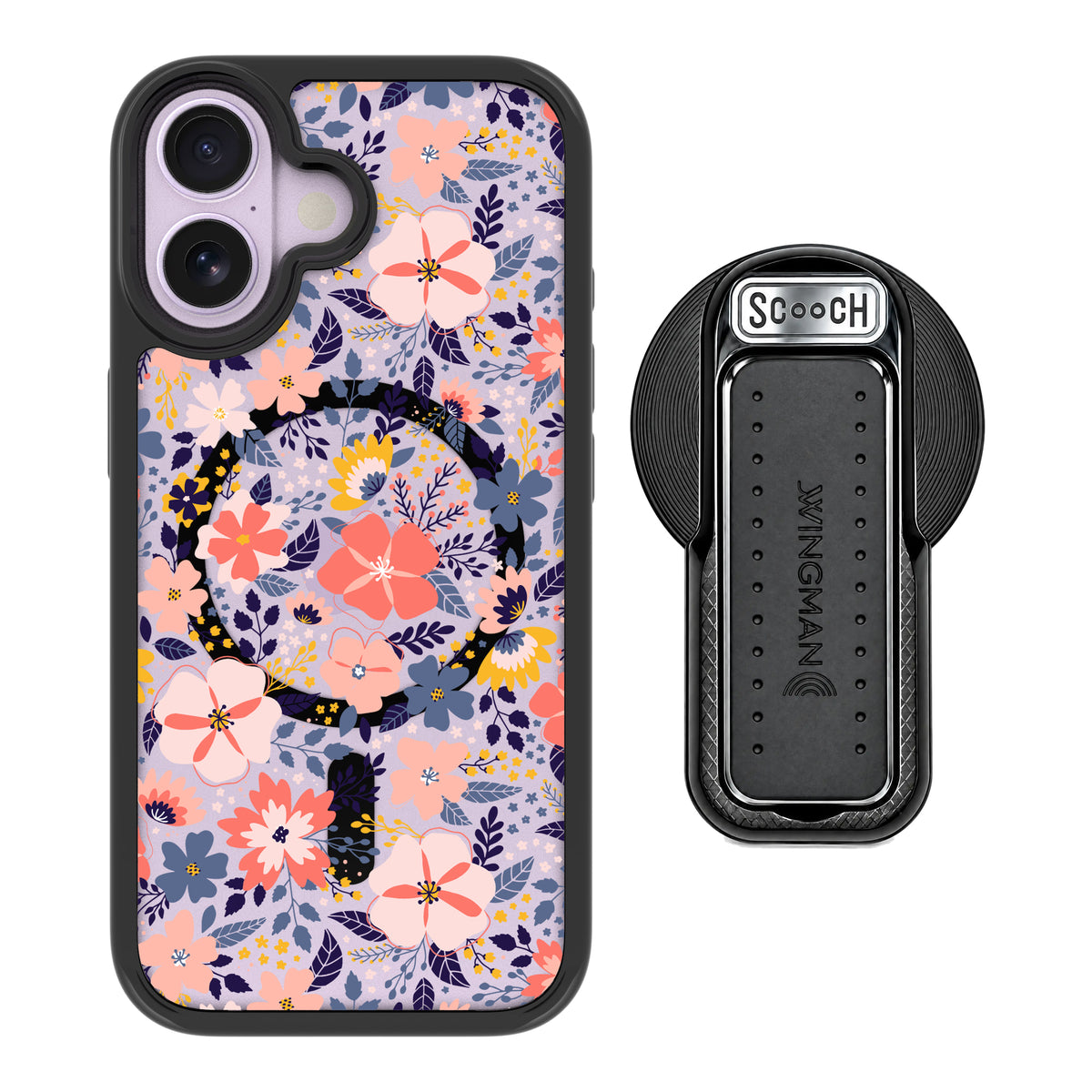 Scooch MagCase Wildflowers for iPhone 17 with MagSafe Wingback - Black