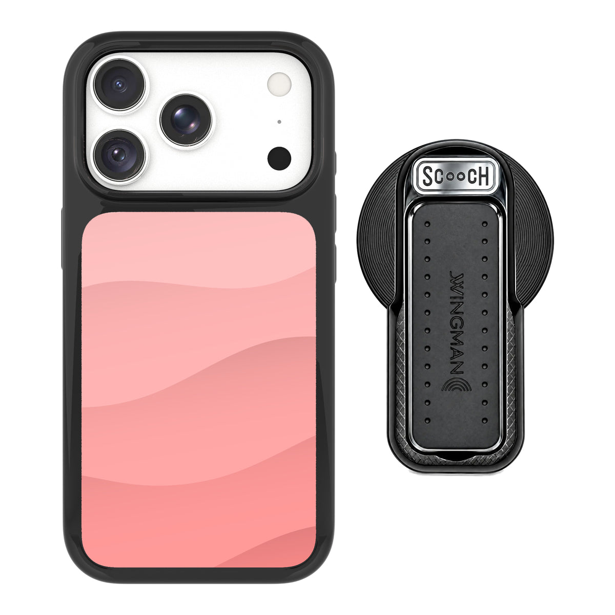 Scooch MagCase Pink Waves for iPhone 18 Pro Max with MagSafe Wingback - Black