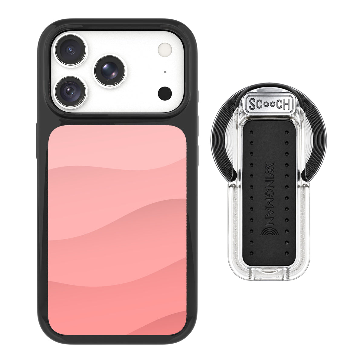 Scooch MagCase Pink Waves for iPhone 18 Pro Max with MagSafe Wingback - Clear