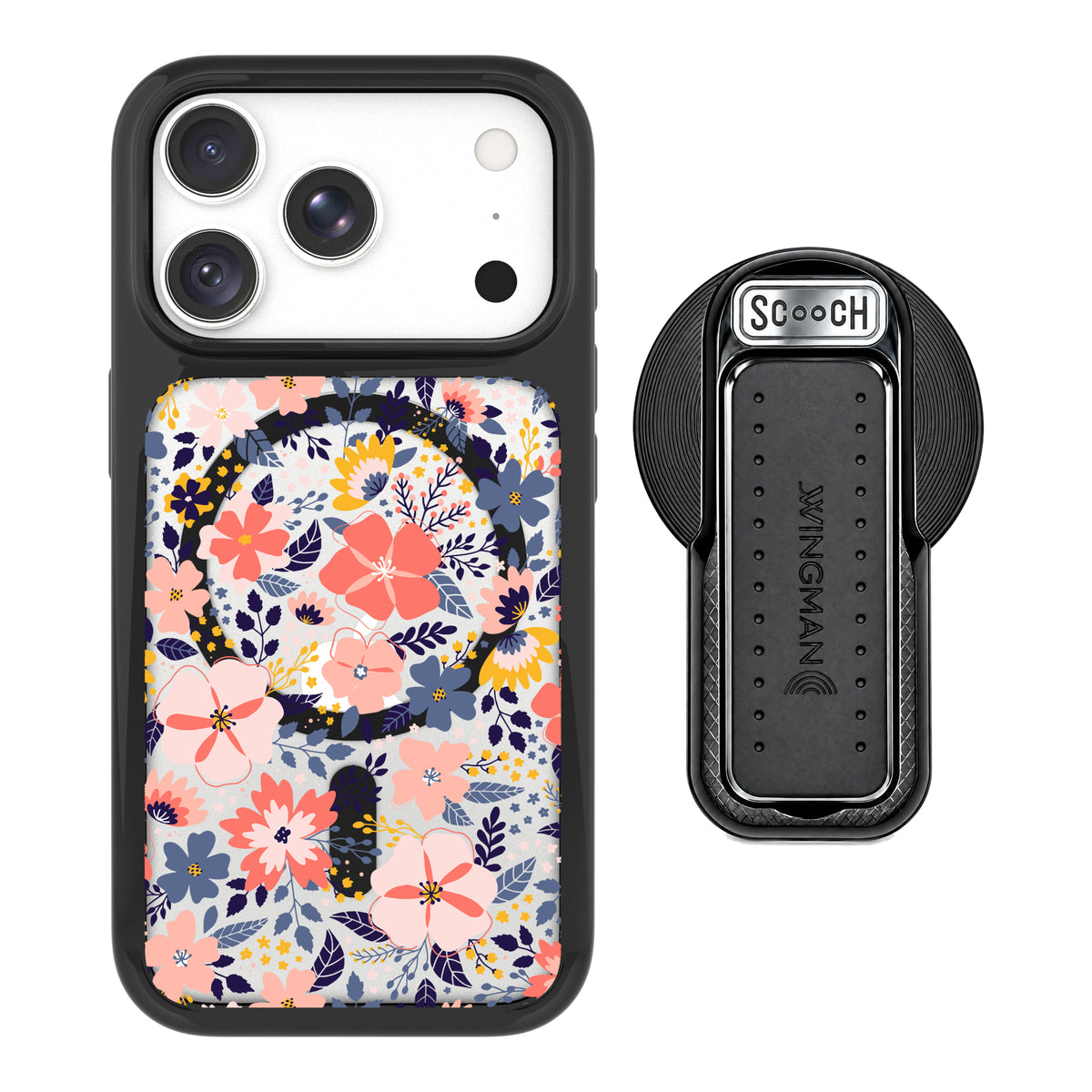 Scooch MagCase Wildflowers for iPhone 18 Pro Max with MagSafe Wingback - Black