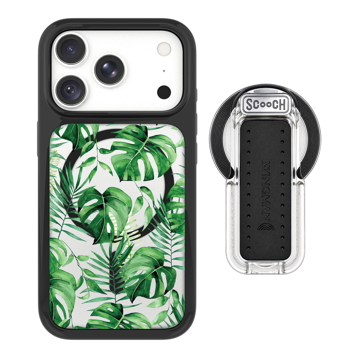 Scooch MagCase Monstera for iPhone 18 Pro with MagSafe Wingback - Clear