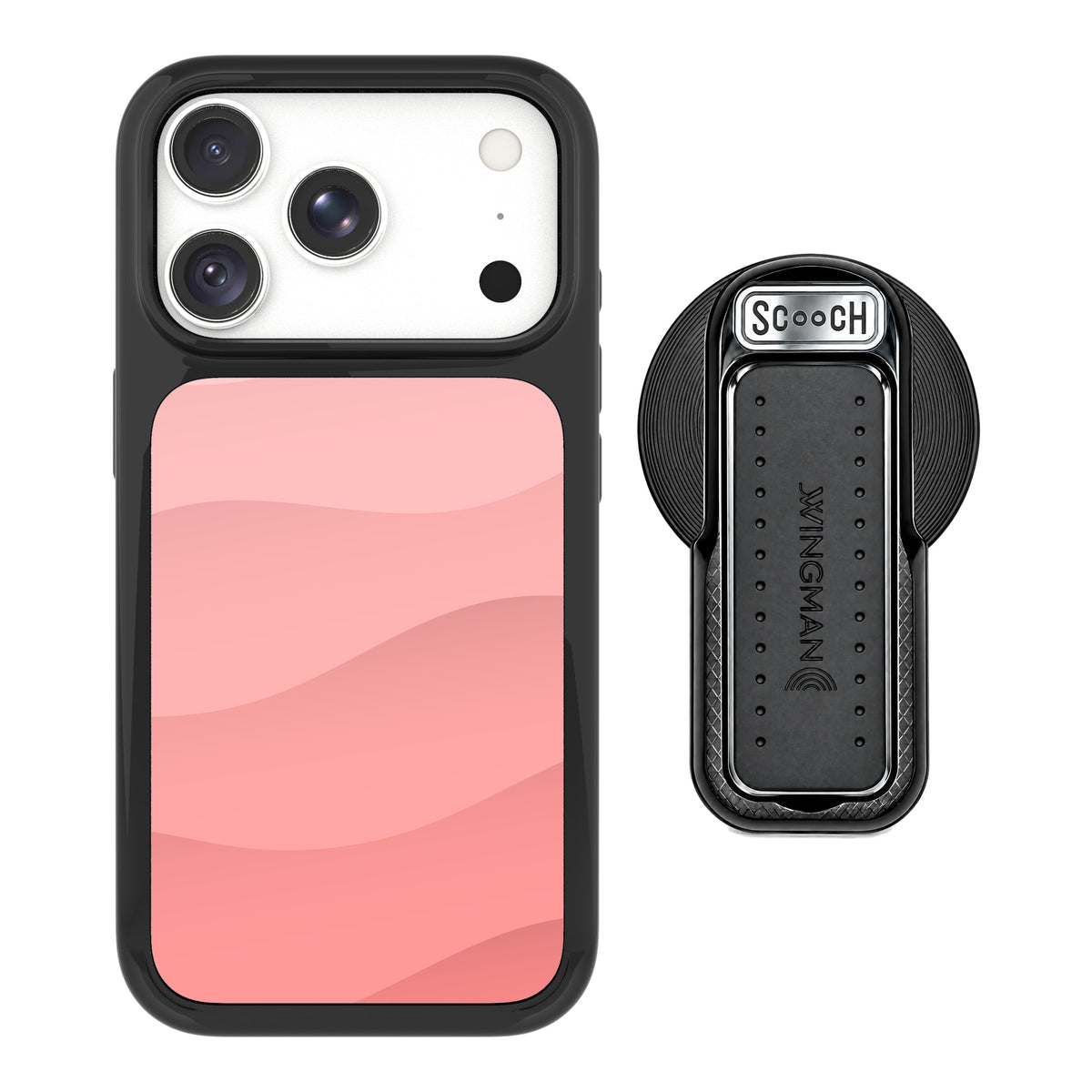 Scooch MagCase Pink Waves for iPhone 18 Pro with MagSafe Wingback - Black