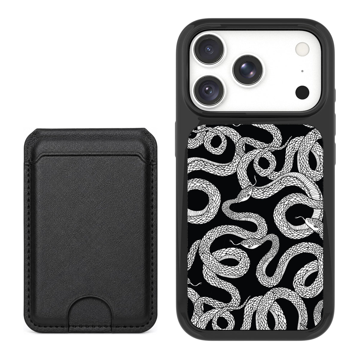 Scooch MagCase Snakes for iPhone 18 Pro with Black MagWallet