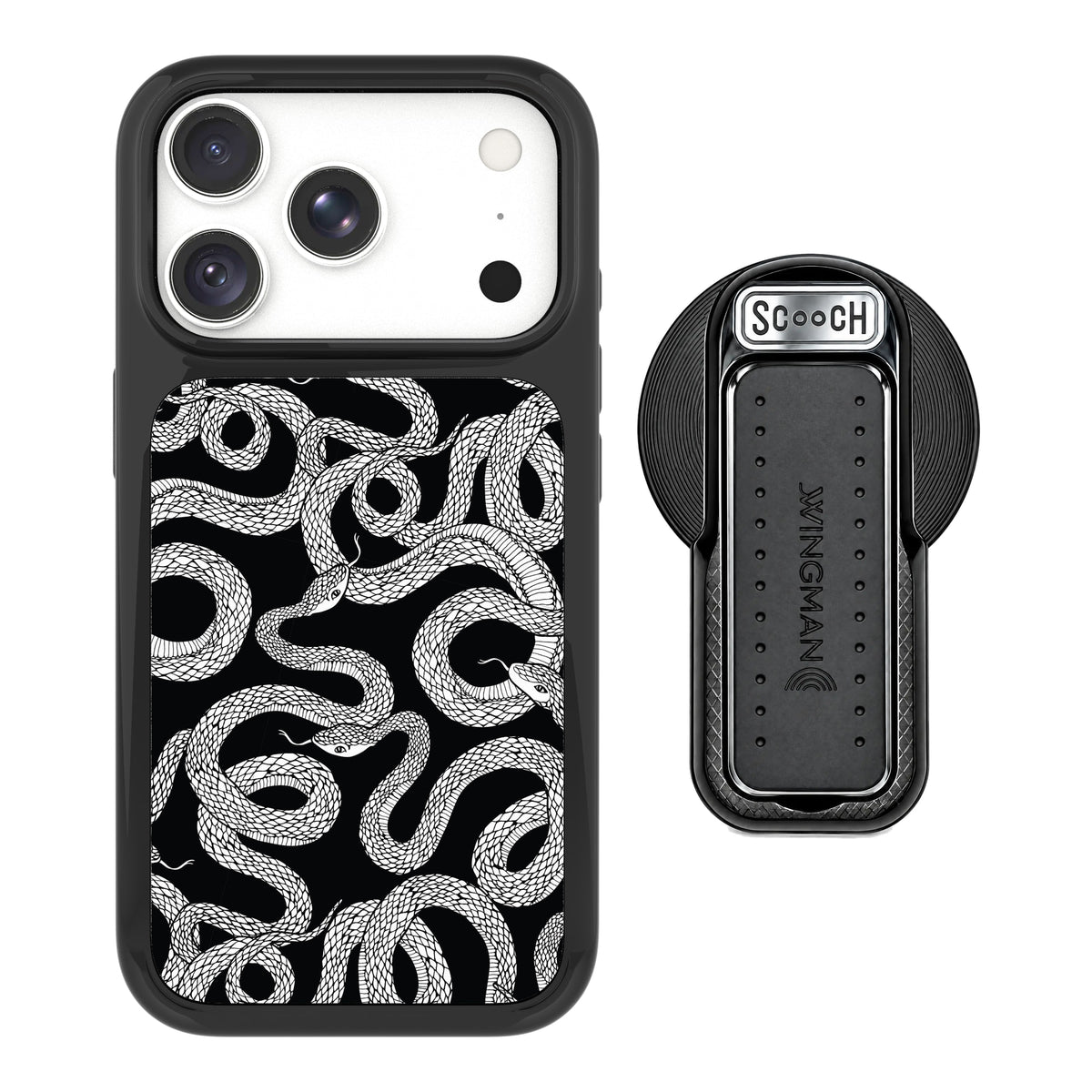 Scooch MagCase Snakes for iPhone 18 Pro with MagSafe Wingback - Black
