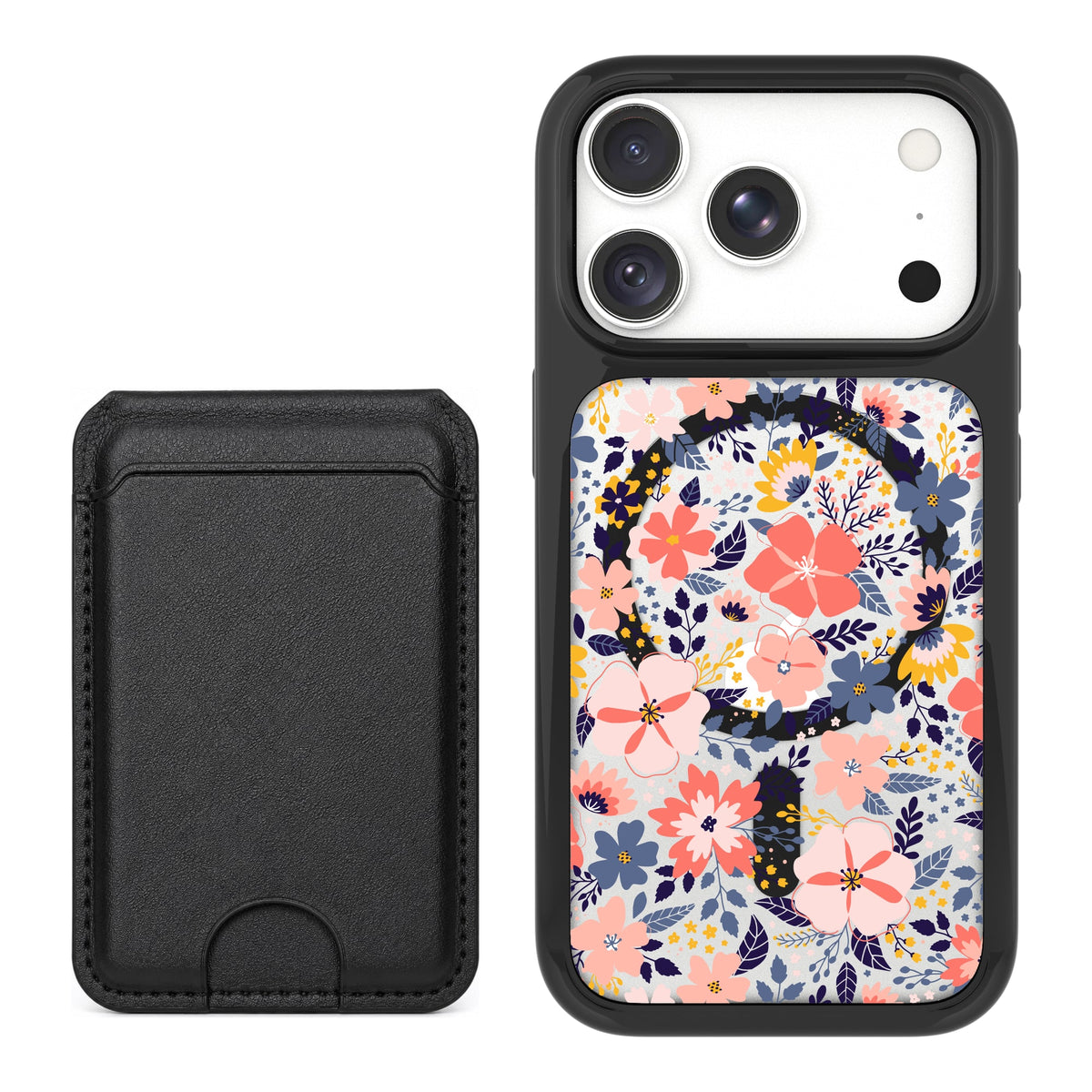 Scooch MagCase Wildflowers for iPhone 18 Pro with Black MagWallet