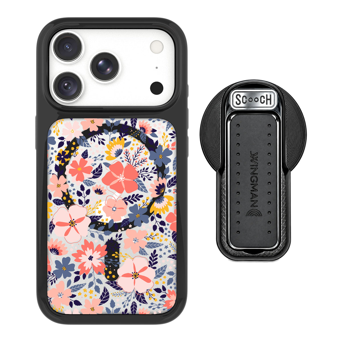 Scooch MagCase Wildflowers for iPhone 18 Pro with MagSafe Wingback - Black