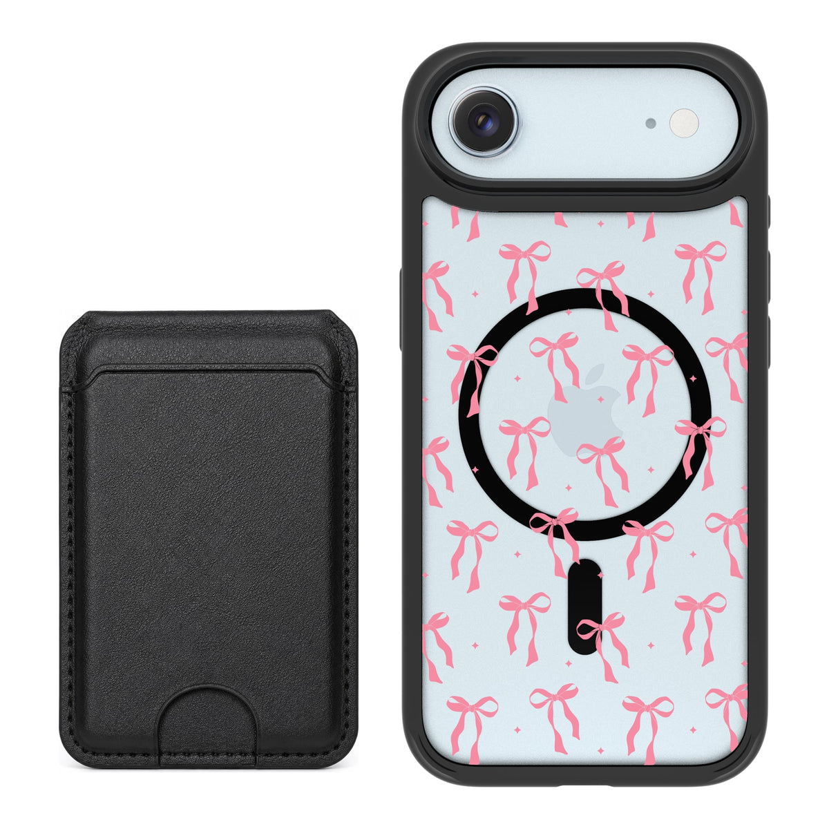 Scooch MagCase Pink Bows for iPhone Air with Black MagWallet