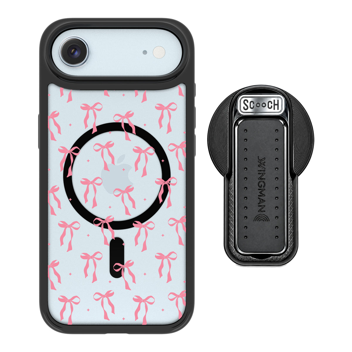 Scooch MagCase Pink Bows for iPhone Air with MagSafe Wingback - Black