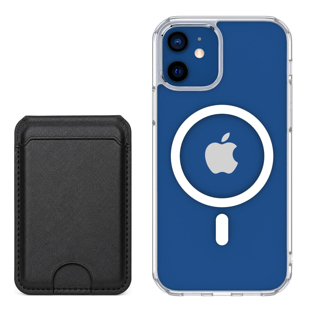 magcase-clear iPhone 12 Matching MagWallet Bundle with MagWallet 3.0 Black
