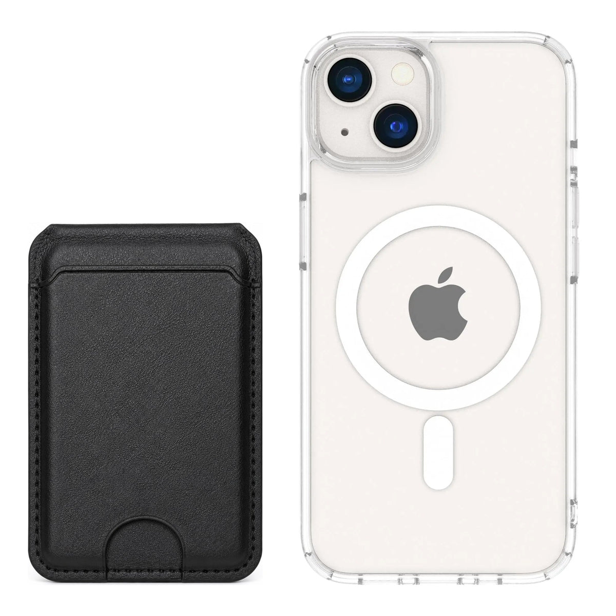 magcase-clear iPhone 13 Matching MagWallet Bundle with MagWallet 3.0 Black