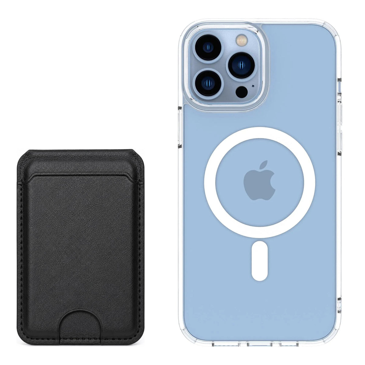 magcase-clear iPhone 13 Pro Max Matching MagWallet Bundle with MagWallet 3.0 Black