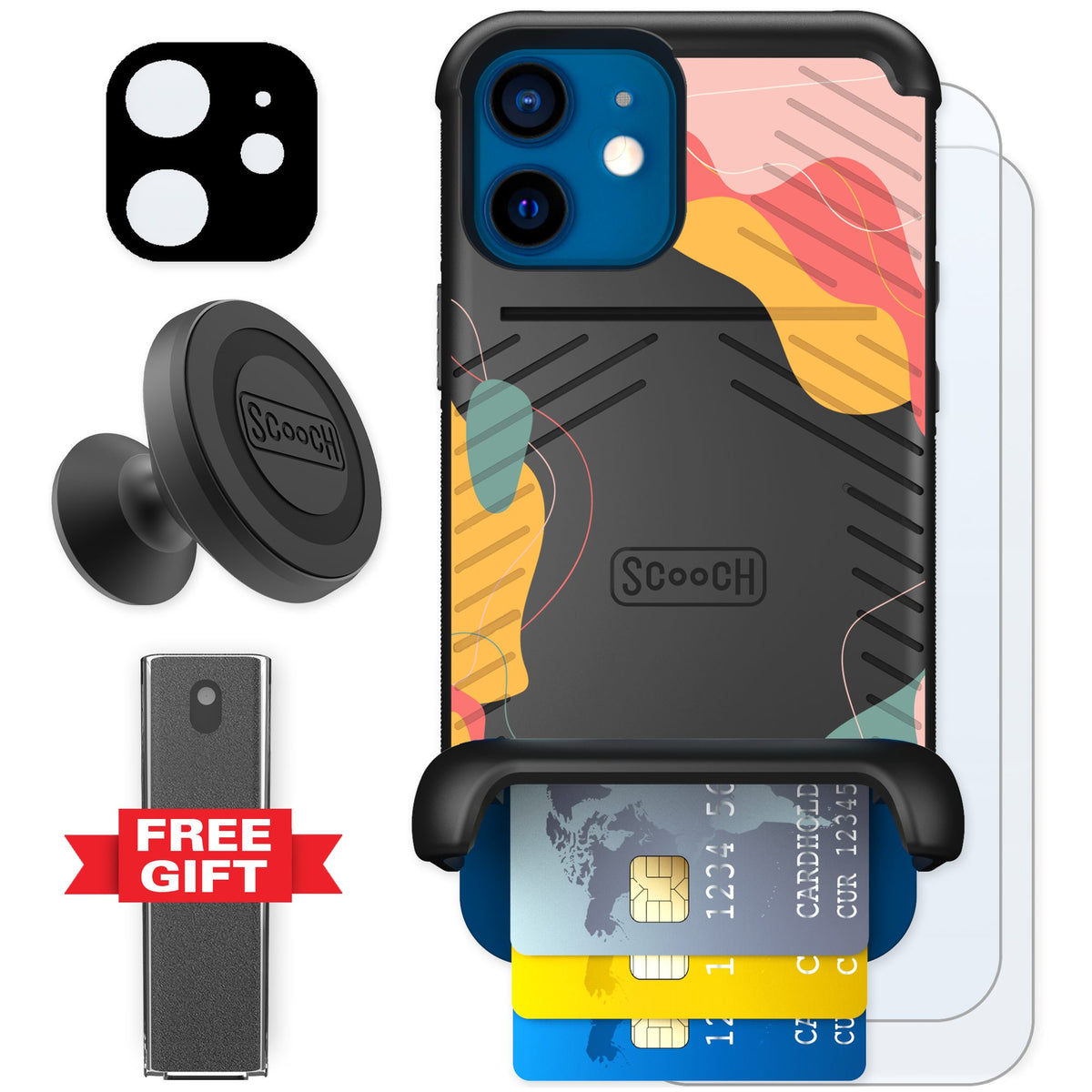 Scooch Wingmate Abstract Pastel for iPhone 12 — Defender Bundle