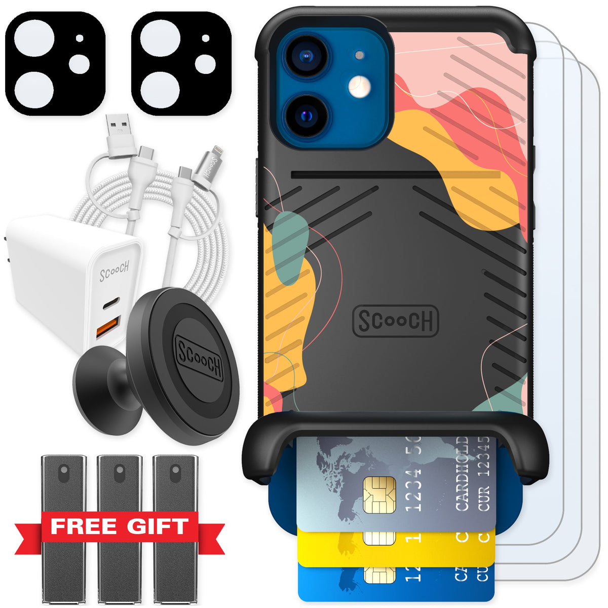 Scooch Wingmate Abstract Pastel for iPhone 12 — Ultimate Bundle