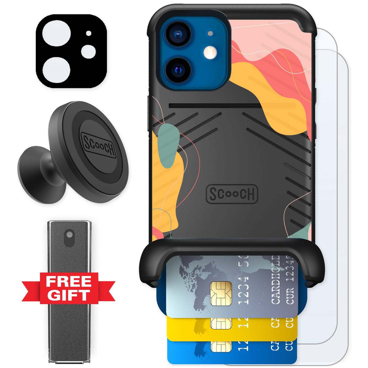 Scooch Wingmate Abstract Pastel for iPhone 12 mini — Defender Bundle