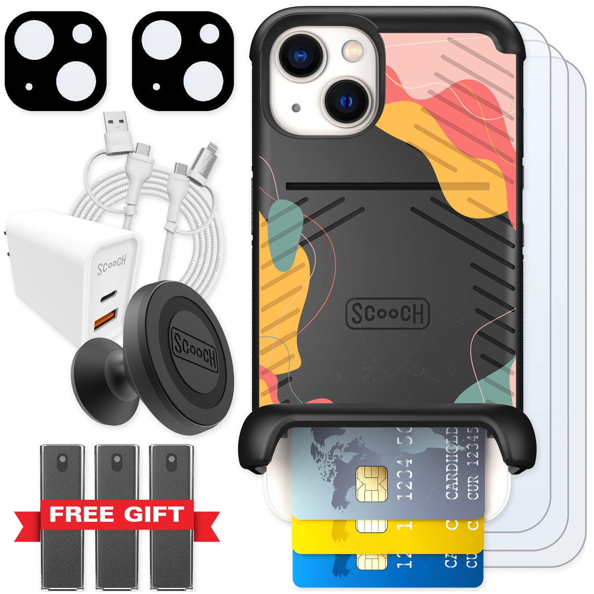 Scooch Wingmate Abstract Pastel for iPhone 13 — Ultimate Bundle