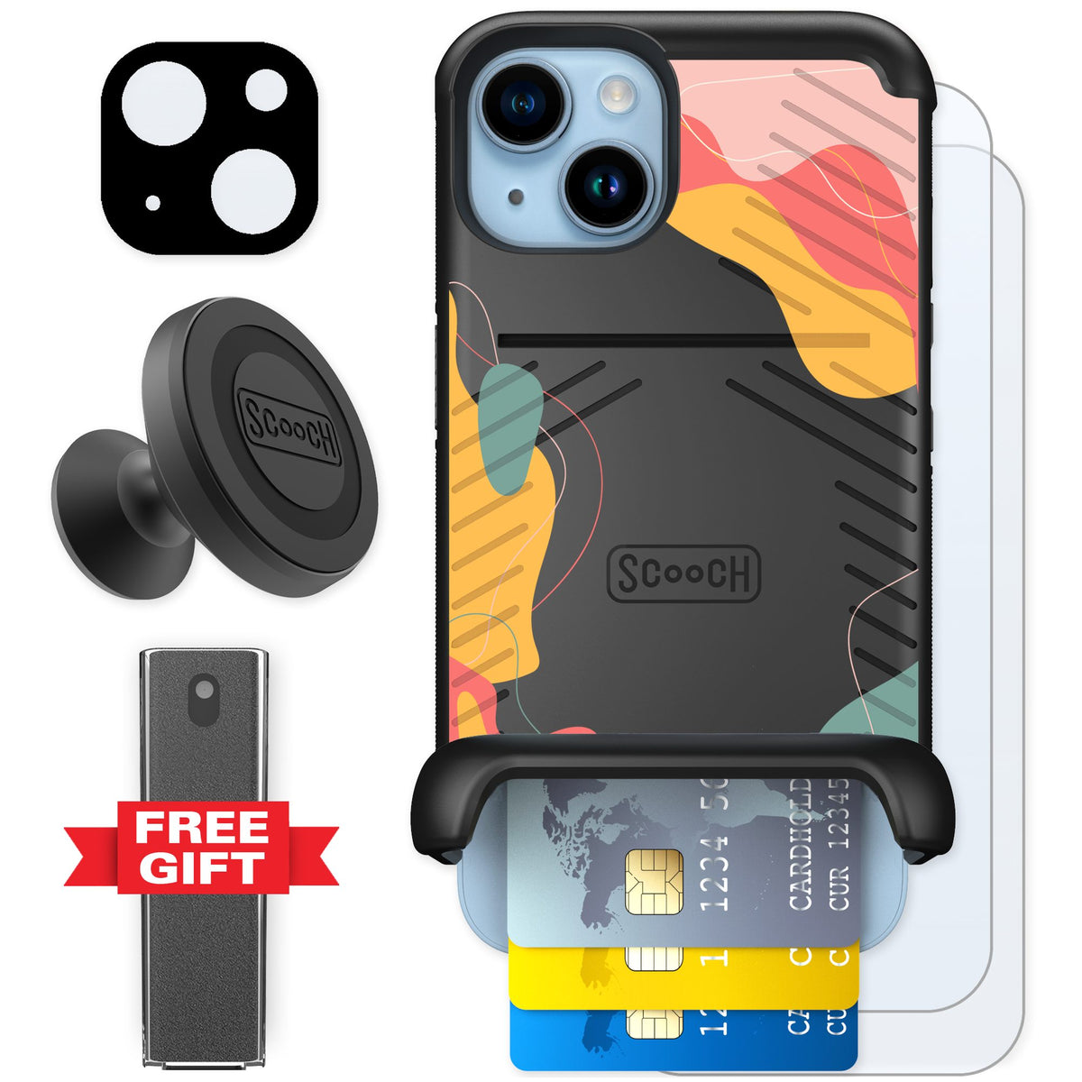Scooch Wingmate Abstract Pastel for iPhone 14 — Defender Bundle