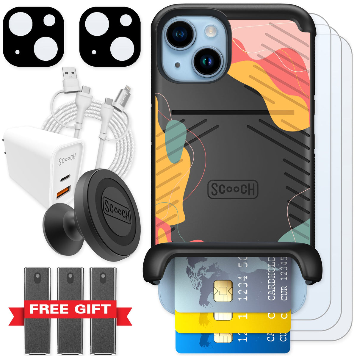 Scooch Wingmate Abstract Pastel for iPhone 14 — Ultimate Bundle