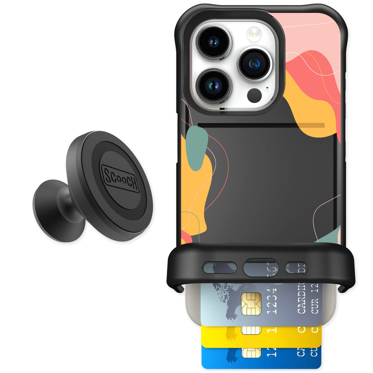 Scooch Wingmate Abstract Pastel for iPhone 15 Pro — Starter Bundle