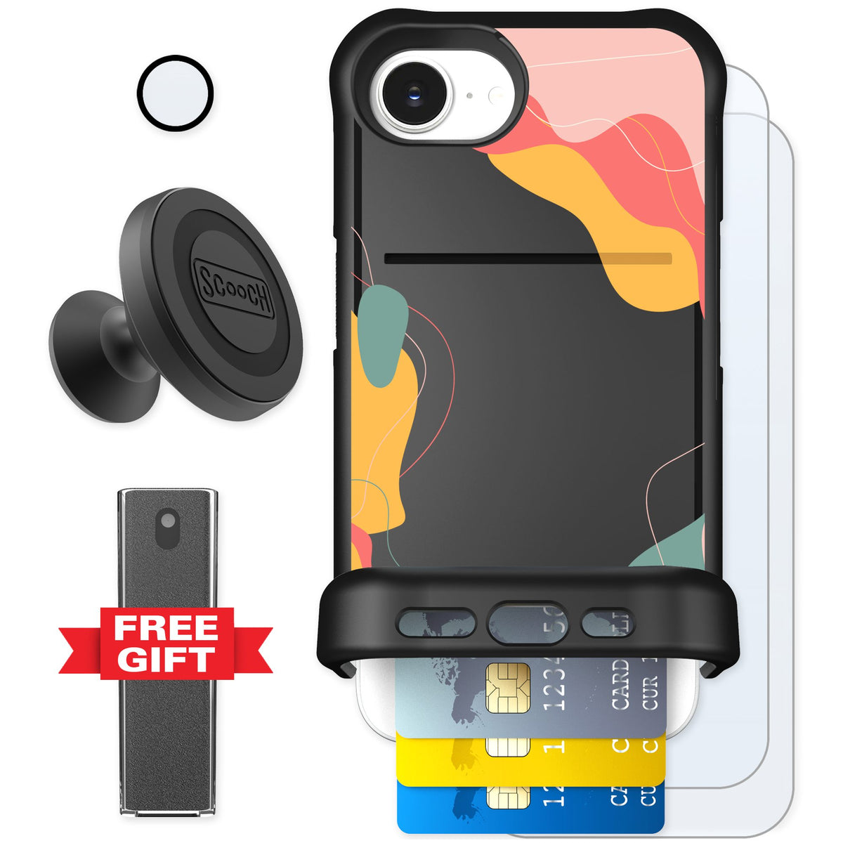 Scooch Wingmate Abstract Pastel for iPhone 16e — Defender Bundle