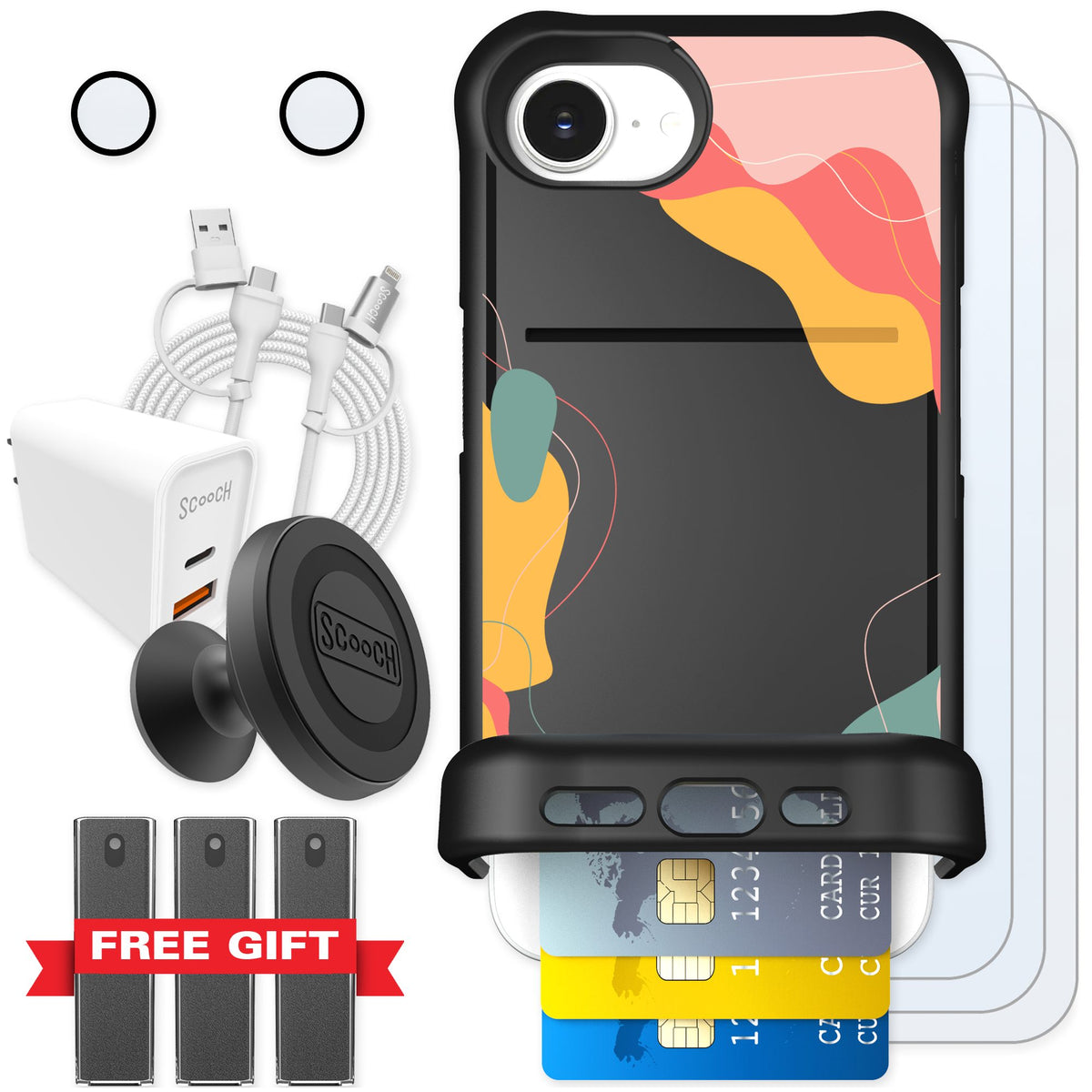 Scooch Wingmate Abstract Pastel for iPhone 16e — Ultimate Bundle