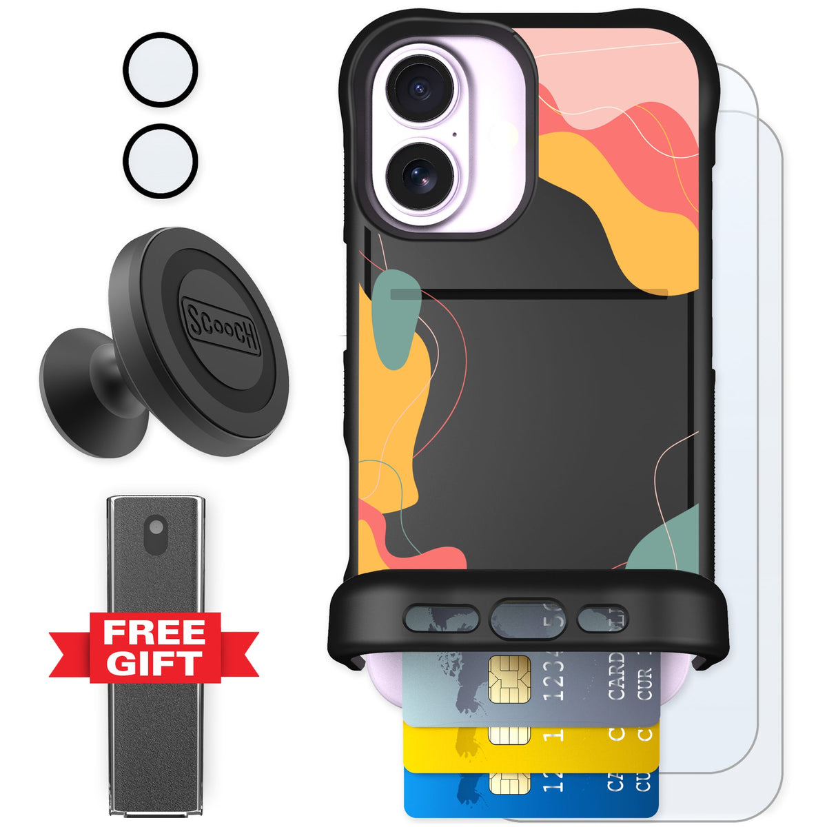 Scooch Wingmate Abstract Pastel for iPhone 17 — Defender Bundle