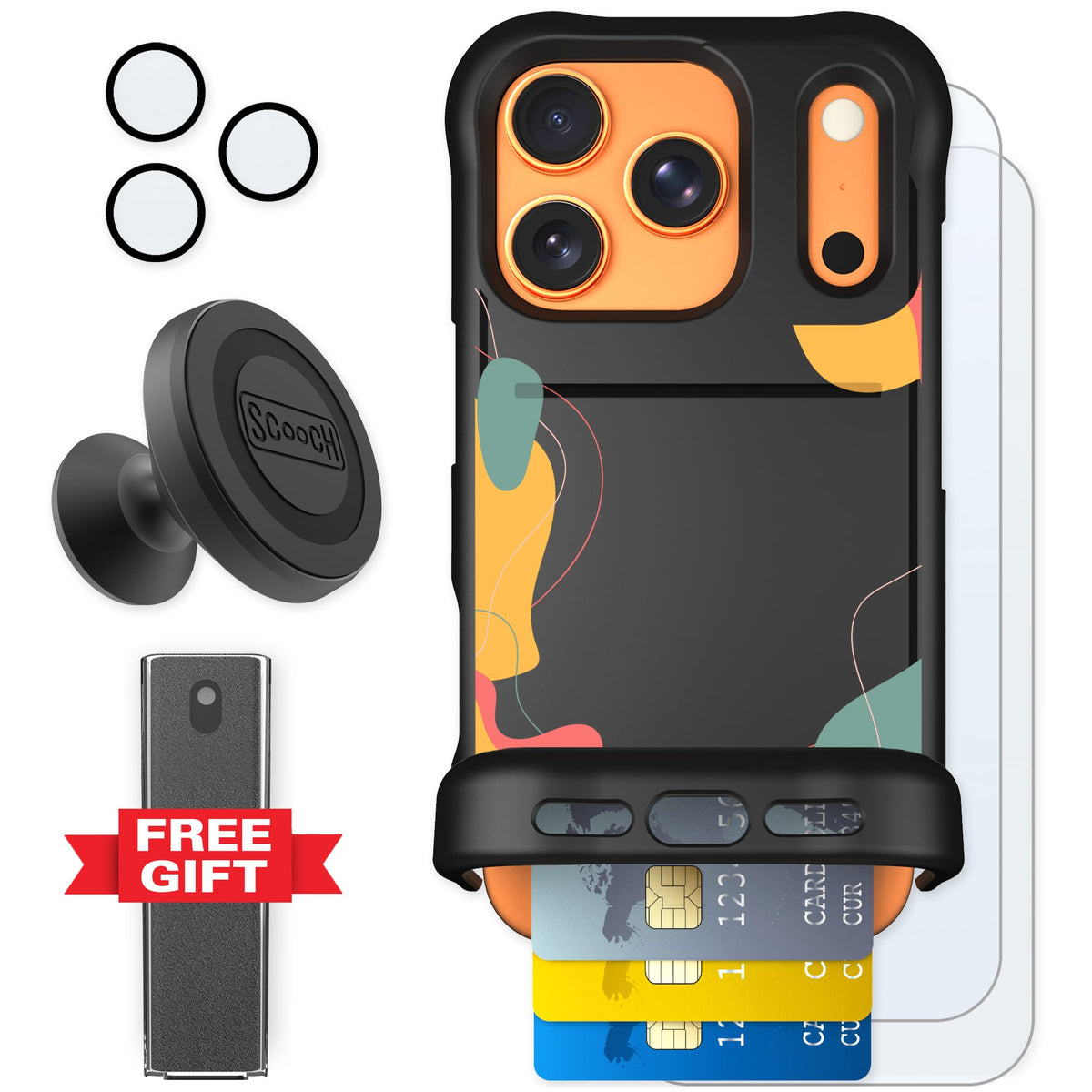 Scooch Wingmate Abstract Pastel for iPhone 17 Pro — Defender Bundle
