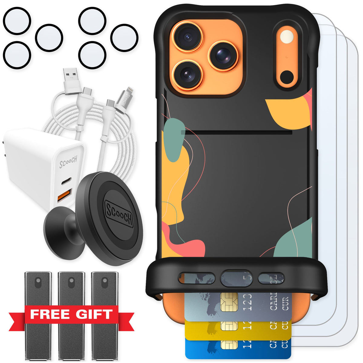 Scooch Wingmate Abstract Pastel for iPhone 17 Pro Max — Ultimate Bundle