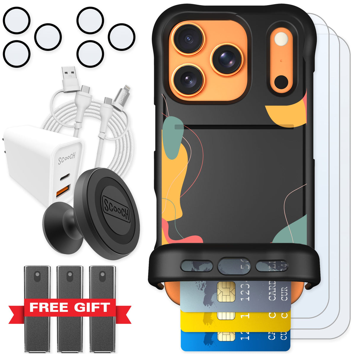 Scooch Wingmate Abstract Pastel for iPhone 17 Pro — Ultimate Bundle