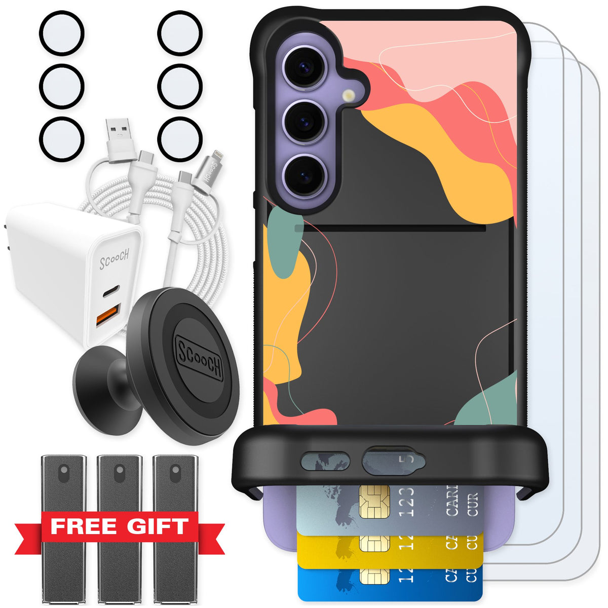 Scooch Wingmate Abstract Pastel for Galaxy S24+ — Ultimate Bundle