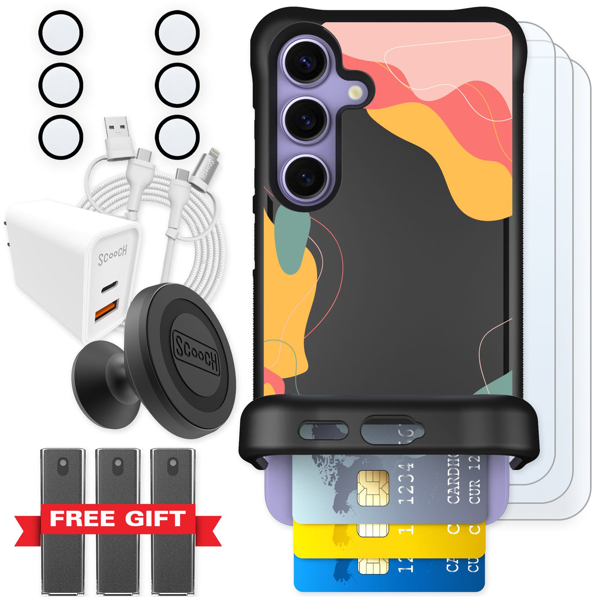 Scooch Wingmate Abstract Pastel for Galaxy S24 — Ultimate Bundle
