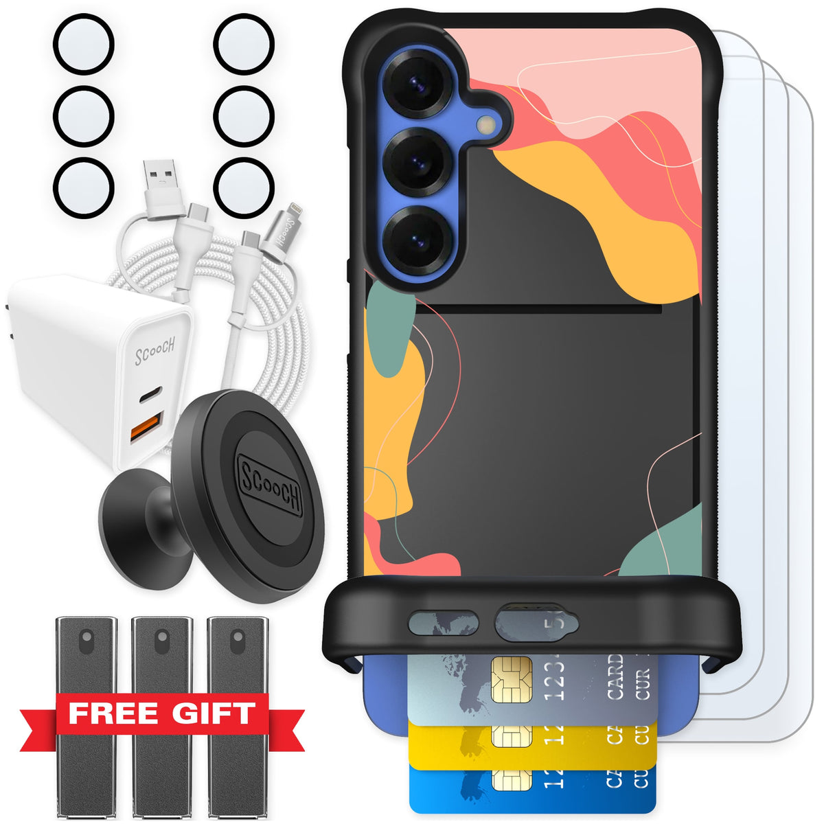 Scooch Wingmate Abstract Pastel for Galaxy S25+ — Ultimate Bundle