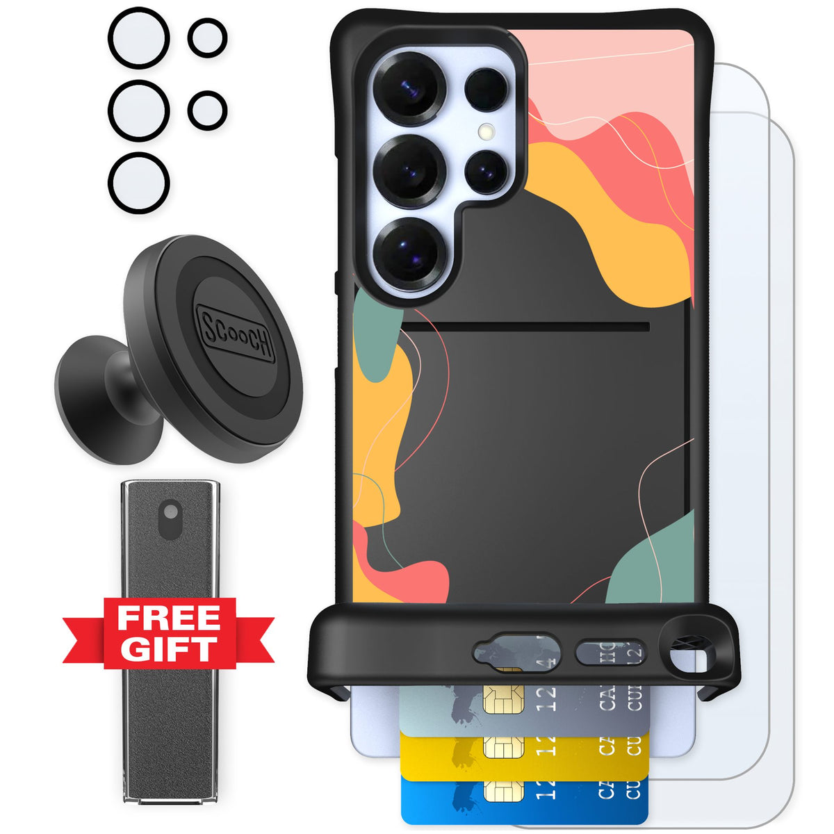 Scooch Wingmate Abstract Pastel for Galaxy S25 Ultra — Defender Bundle