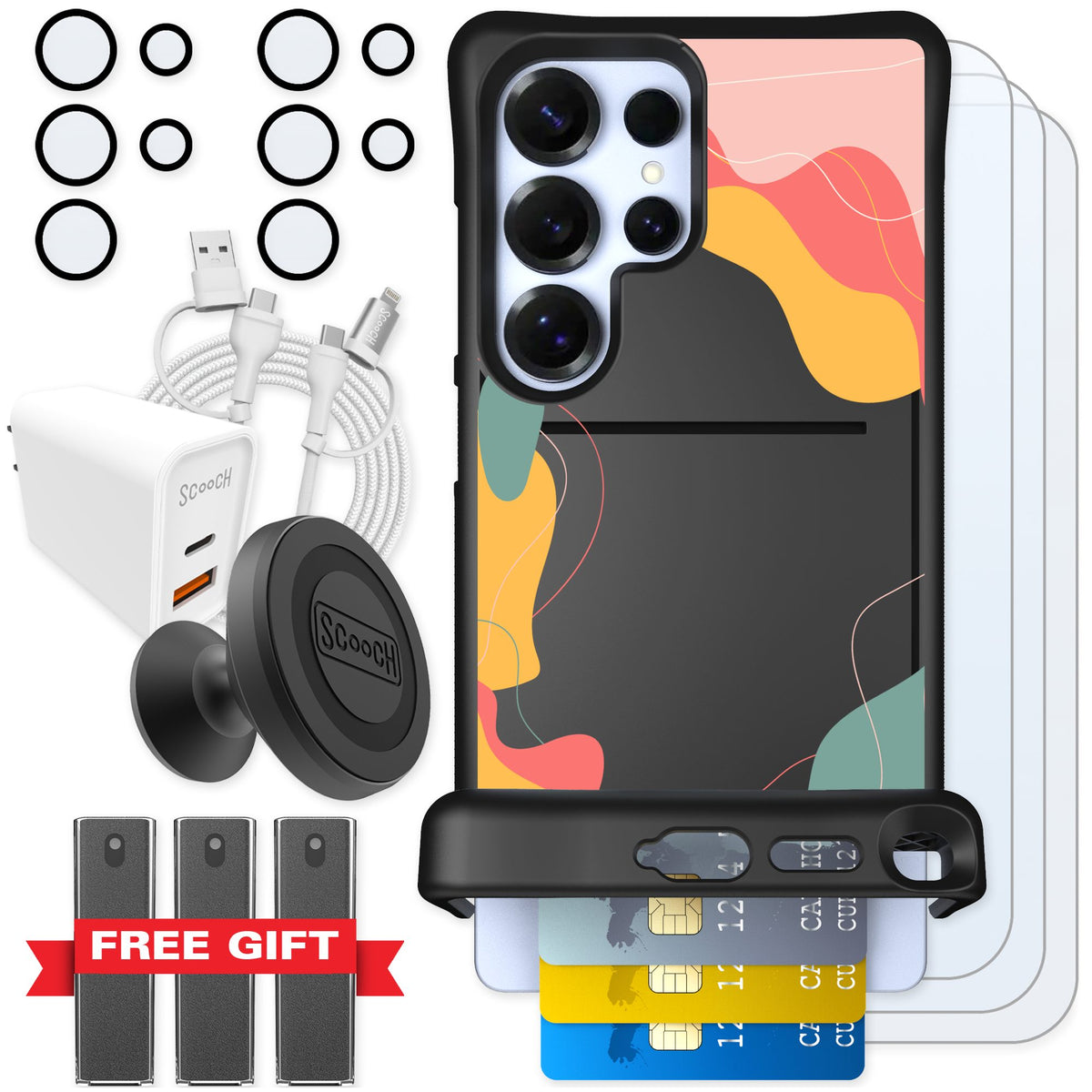 Scooch Wingmate Abstract Pastel for Galaxy S25 Ultra — Ultimate Bundle