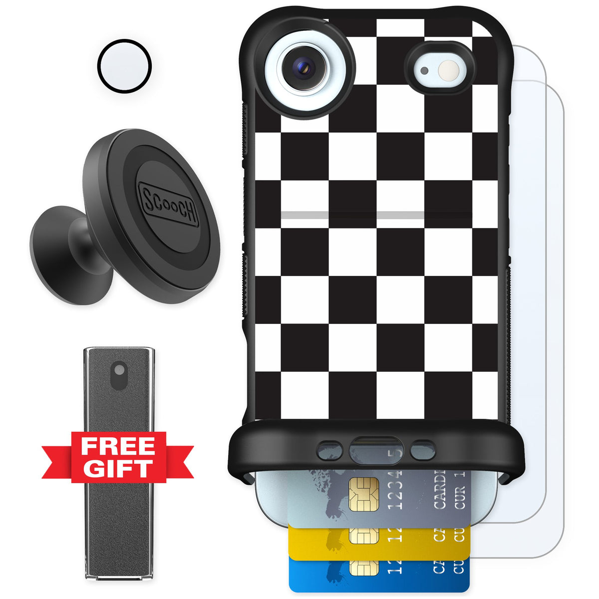 Scooch Wingmate Checkered for iPhone Air — Defender Bundle