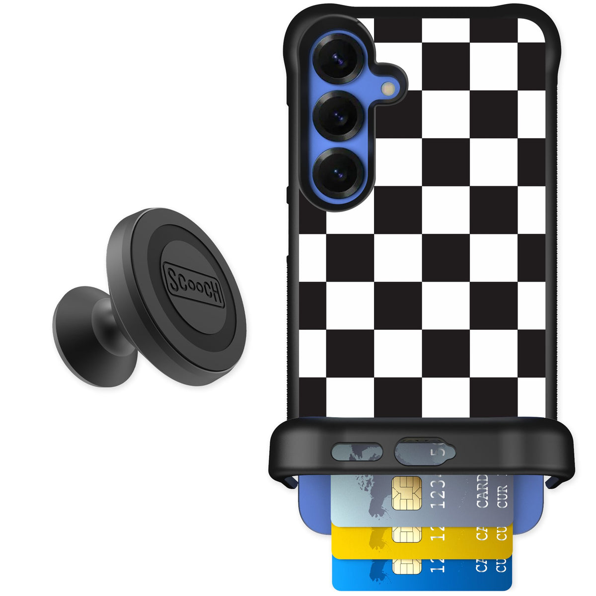 Scooch Wingmate Checkered for Galaxy S25+ — Starter Bundle