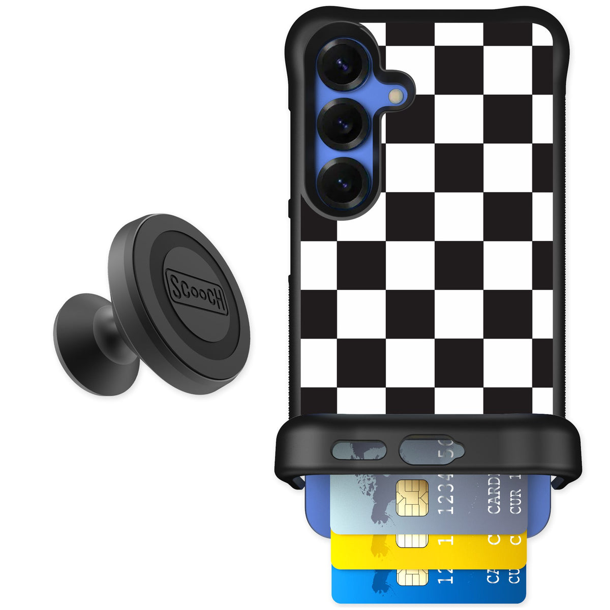 Scooch Wingmate Checkered for Galaxy S25 — Starter Bundle