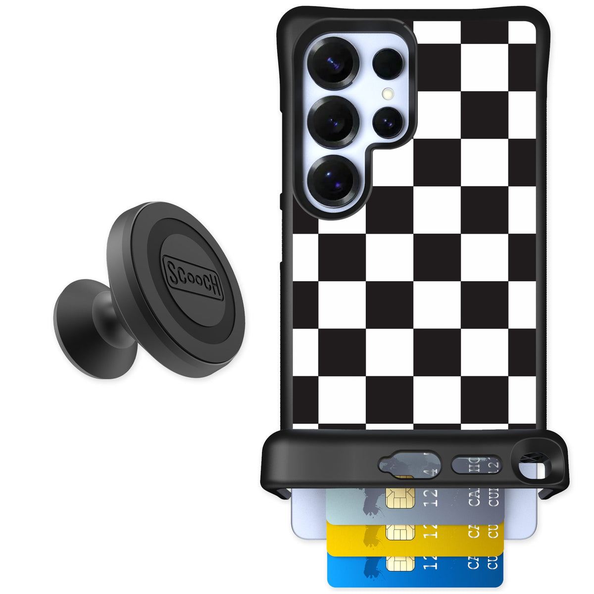 Scooch Wingmate Checkered for Galaxy S25 Ultra — Starter Bundle