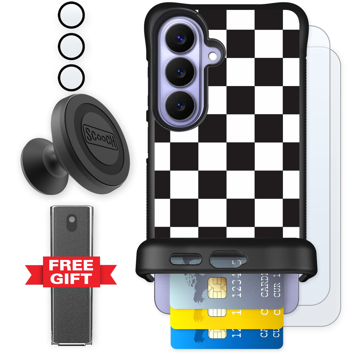Scooch Wingmate Checkered for Galaxy S26 — Defender Bundle
