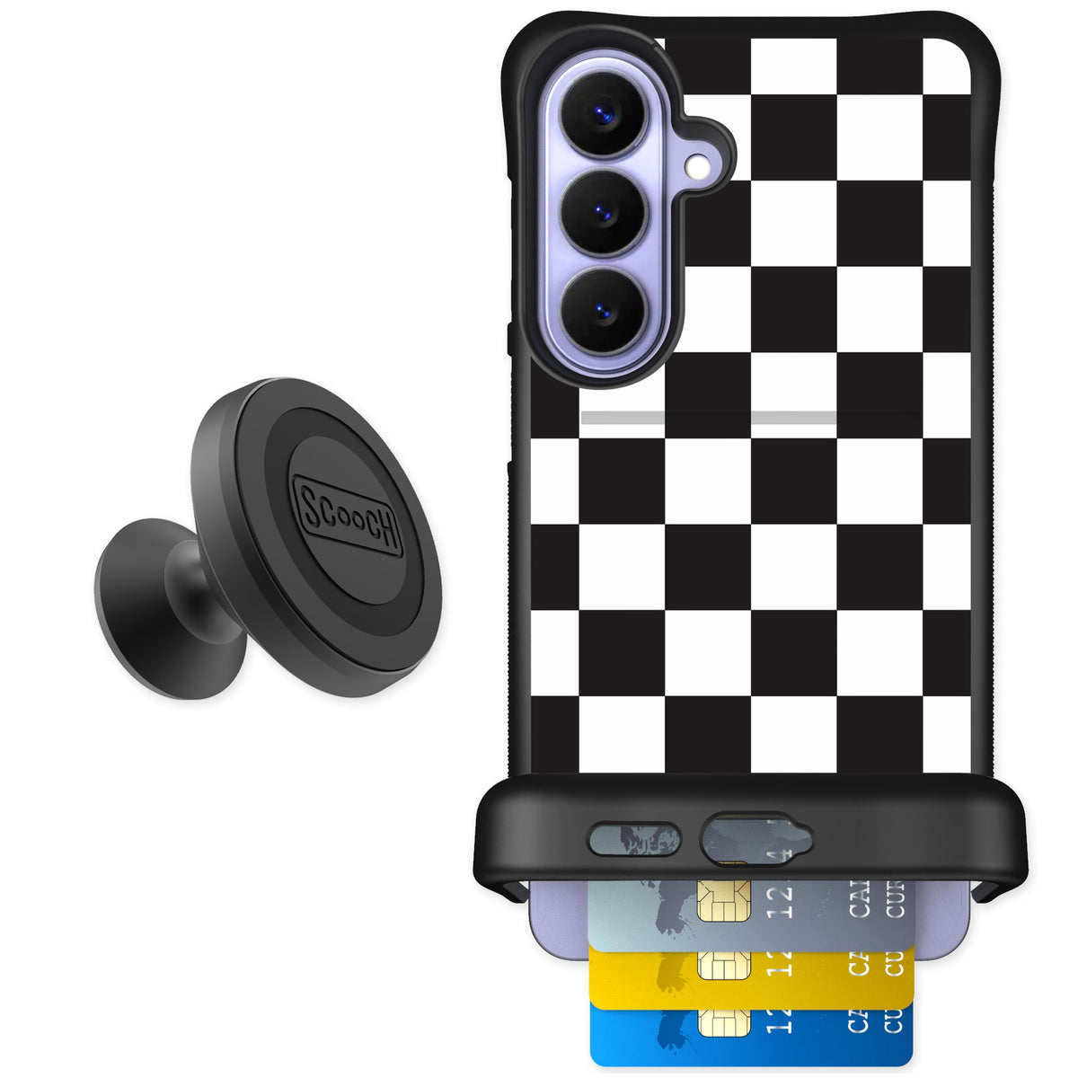Scooch Wingmate Checkered for Galaxy S26+ — Starter Bundle