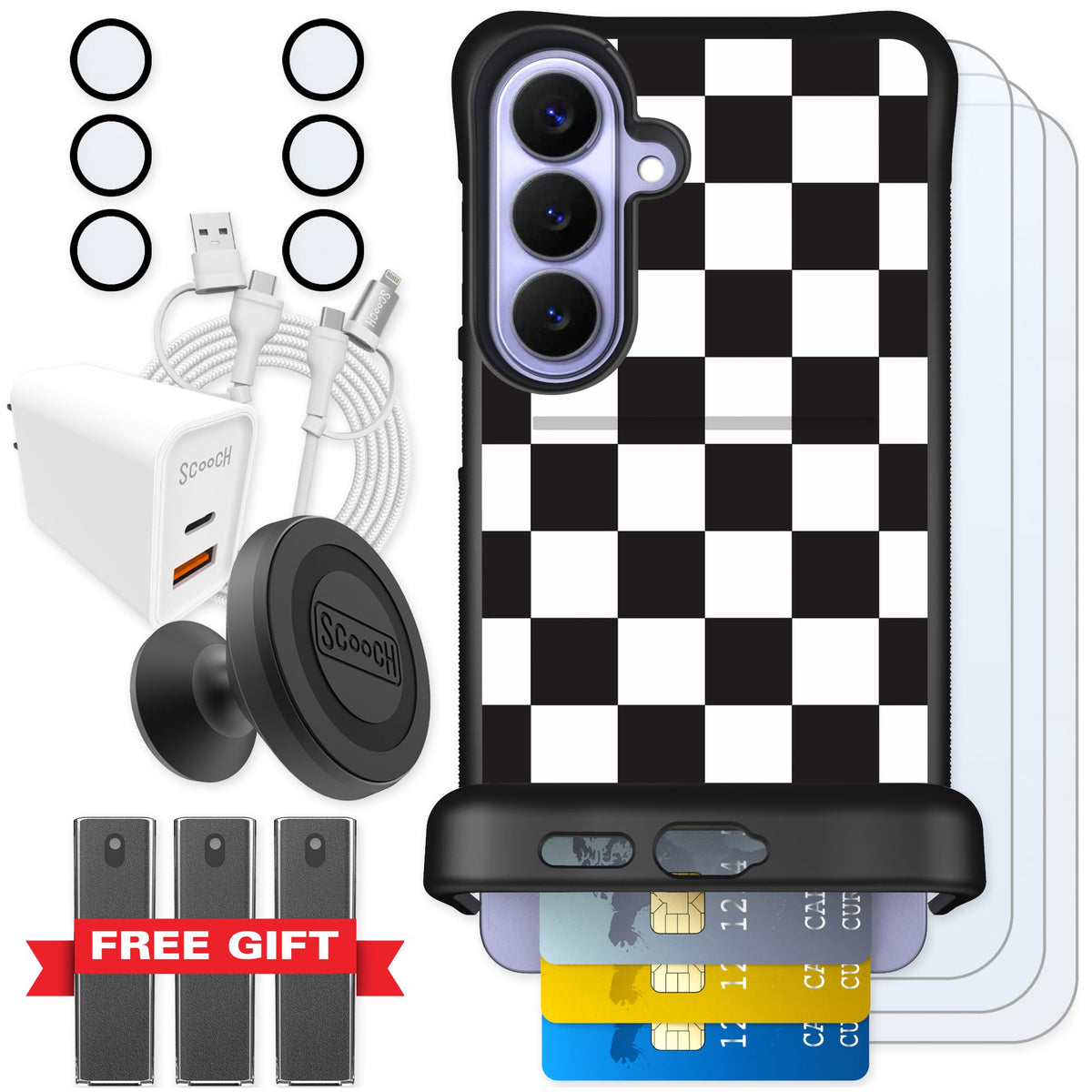 Scooch Wingmate Checkered for Galaxy S26+ — Ultimate Bundle